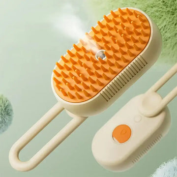 Pet brush with hair removal and steam massage function.